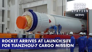 Rocket Arrives at Launch Site for Tianzhou7 Cargo Mission [upl. by Anniram31]