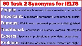 90 Most Commonly Used Words with Synonyms in IELTS Writing Task 2 [upl. by Alehtse395]