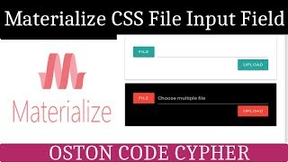 How to Design a File Input Field Using Materialize CSS [upl. by Pacificas835]