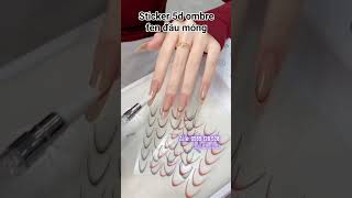 Sticker 5d omber fen đầu móng nailmi nails phukiennail naildesign lamdep [upl. by Emyam]