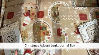 AMAZING Christmas Advent Box Junk Journal 25 Days of Gifts [upl. by Annayk791]