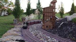 Accucraft Live Steam C21 Runs by Scratchbuilt Coaling Tower [upl. by Arabella]