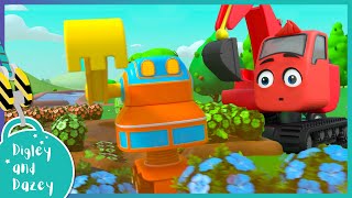 🚧 Robot Digger Returns 🚜  NEW EPISODES  DIGLEY AND DAZEY  Construction Truck Cartoons for Kids [upl. by Tnerual]