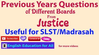 Justice  Previous years questions of different boards [upl. by Winifield42]