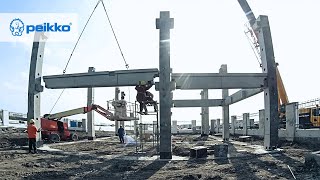 Precast frame construction in China with Peikkos bolted connections [upl. by Adnamahs87]