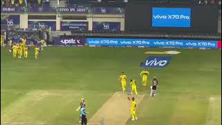 IPL 2021 FinalCSK vs KKRlast ball amp winning moment for CSK amp celebrations in Dubai cricket stadium [upl. by Iva]