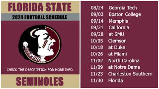 2024 Florida State Seminoles Football Schedule [upl. by Eelyak]