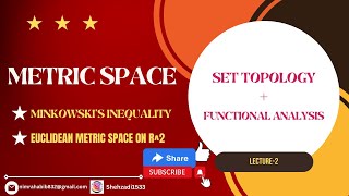 Metric Space Minkowskis Inequality  Euclidean Metric Space on R2  Functional Analysis URDU [upl. by Porcia]