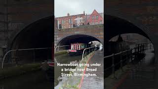 Narrowboat going under a bridge in Birmingham birmingham morecanalsthanvenice narrowboats [upl. by Ninetta893]