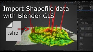 Importing Shapefile Data with Blender GIS [upl. by Aevin365]