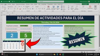 Agenda Automatizada con Eventos y Tareas en Excel  Hoja Resumen Automatizada Parte 4 de 4 [upl. by Notffilc]