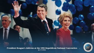 President Reagans Address at the 1992 Republican National Convention 8171992 [upl. by Berget]