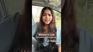 walsons law  5 interesting psychological Laws  psychology psychologyfacts mentalhealth [upl. by Karlan]