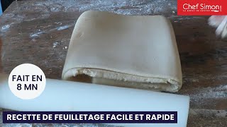 Réaliser une pâte feuilletée en 8 minutes recette de feuilletage facile et rapide  Puff pastry [upl. by Laetitia]