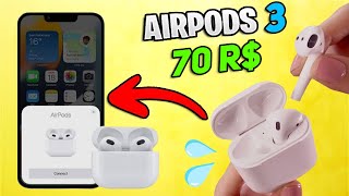 Airpods 3 A Réplica Perfeita Custando 6 Vezes Menos Vale Review Completo [upl. by Enaasiali397]