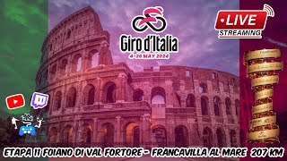 🔴GIRO D ITALIA 2024 ETAPA 11 FOIANO DI VAL FORTORE  FRANCAVILLA AL MARE 207 KM REACCIÓN EN VIVO🔴 [upl. by Sauveur547]