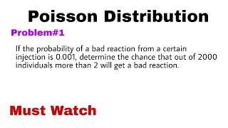 2 Poisson Distribution  Concept and Problem1 [upl. by Arait448]