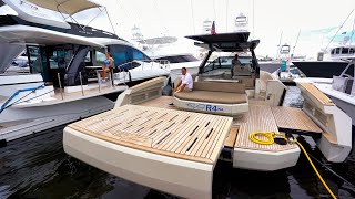 This Yacht Doubles its Size in Seconds  Fort Lauderdale Boat Show 2023 [upl. by Nylirehs]