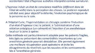 Concours infirmier Corrigé Culture Générale IFSI Paris 2016 Hypnose [upl. by Orianna]