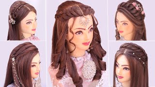 5 wedding Hairstyles kashees l New hairstyle girl l easy open hairstyle for wedding l curly hair [upl. by Ydna]