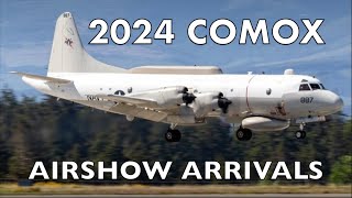 Military Arrivals at CFB Comox  2024 Comox Airshow [upl. by Gnik]