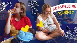 My Breastfeeding Journey sore nipples big boobs pumping [upl. by Atinehc]