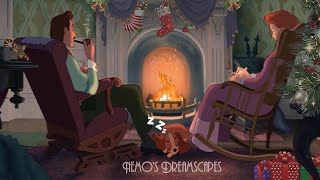 A Vintage Christmas by a cozy fireplace 🎅 Oldies playing in another room 🎄 w crackling fire ASMR [upl. by Raclima]