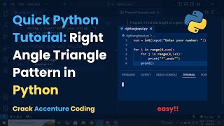 StepbyStep Guide to Python Patterns  RightAngle Triangle [upl. by Delmer582]