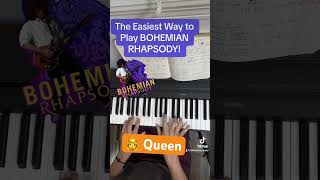 Easy piano tutorial with singing for BOHEMIAN RHAPSODY by Queen pianolessons easypiano piano [upl. by Ahsyla]