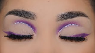 Purple Eyeshadows With Glitter Liner  Hooded Eyes [upl. by Florida647]