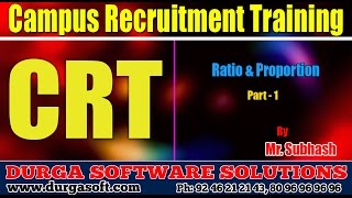 Campus Recruitment Training CRT Aptitude Ratio amp Proportion Part1 [upl. by Enelra265]