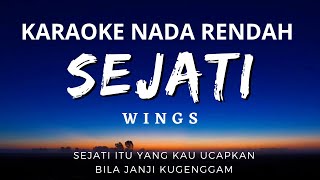 Sejati  Wings Karaoke Lower Key Nada Rendah Pria [upl. by Devy159]