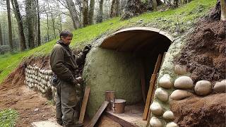 Man Builds Amazing UNDERGROUND CABIN in the Wild  Start to Finish by lesnoycraft8607 [upl. by Eelyah]