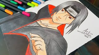 Como Desenhar o Itachi Uchiha de Naruto  Passo a passo [upl. by Ispep940]