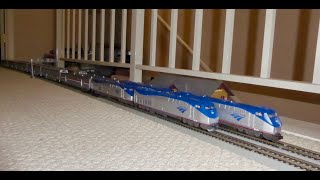 Amtrak Horizon Amfleet Talgo and Superliner trains in HO scale [upl. by Yeaton]