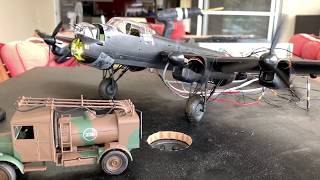 Lancaster Bomber Model Diorama  Part 4a Engine Start Sequence [upl. by Ahsil]