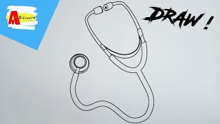 How to Draw a Stethoscope Easily And Step by Step  Tutorial [upl. by Nnalatsyrc]