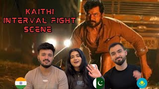 KAITHI INTERVAL FIGHT SCENE Reaction  Karthi  Parbrahm Singh  Foreigners REACT [upl. by Lev]