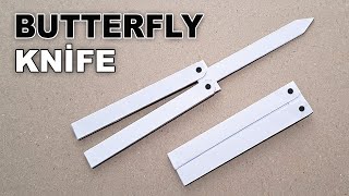 DIY  A4 KAĞITTAN KELEBEK BIÇAK NASIL YAPILIR   Butterfly Knife [upl. by Ilaw858]