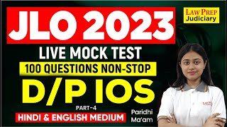 JLO 2023 Live Mock Test Series  100 NONSTOP DP IOS Questions to Solve  PART 4 [upl. by Ettennek]