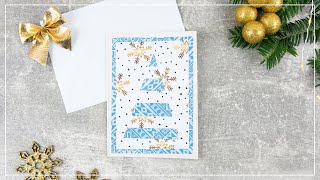 DIY Weihnachtskarte mit Tannenbaum Motiv selber basteln 🎄 [upl. by Naira]