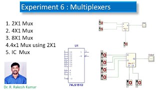 STLD Lab Experiment 6 Multiplexers  2X1  4X1 8X1 IC 74151 [upl. by Kirby884]