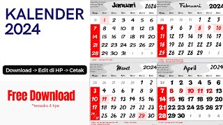 KALENDER 2024 FREE DOWNLOAD GRATIS [upl. by Harv]