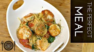 How to Make Seared Scallops with a white wine and cream sauce  Living With Foxx [upl. by Nivi608]