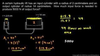 Physical Science 33e  Practice Problems  Hydraulic Lift [upl. by Norabal]