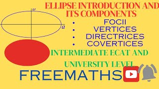 Conic section Ellipse introduction vertices coverticesfociiEcat Gut mathsfreemaths [upl. by Alletse566]