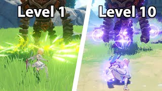 Talent Level 1 Dendro Traveler vs Talent Level 10 Electro Traveler [upl. by Odnalor]