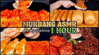 Mukbang ASMR 1 Hour Eating Kielbasa Sausage  Jjajangmyeon  Spicy Cheese Tteokbokki  Yosii ASMR [upl. by Nrublim]