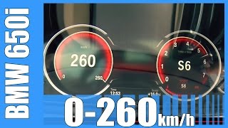 2015 NEW 450 HP BMW 650i F12 Acceleration amp Top Speed Test FAST 0260 kmh Beschleunigung Autobahn [upl. by Irihs]