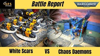 New Codex White Scars Vs Chaos Daemons 9th Edition Warhammer 40k Battle Report [upl. by Cutler]